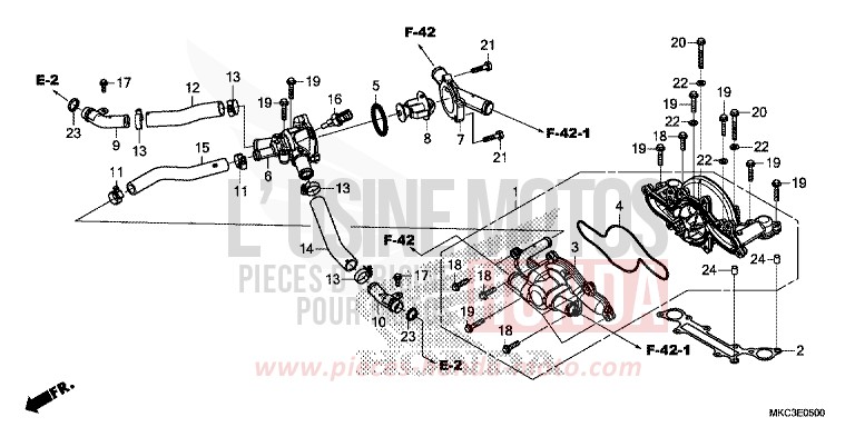 WATER PUMP for Gold Wing CANDY ARDENT RED (R367) from 2018